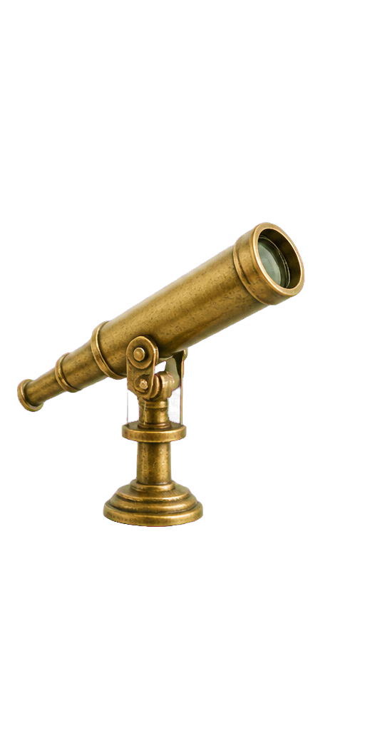 Small telescope pointed toward distant light